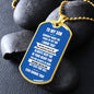 To My Son | Gift For Son | Dog Tag