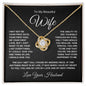 To My Beautiful Wife | Love Your Husband | Love Knot Necklace BW