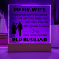 Gift For Wife | Square Acrylic Plaque | LED Light Up Base