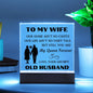 Gift For Wife | Square Acrylic Plaque | LED Light Up Base