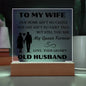 Gift For Wife | Square Acrylic Plaque | LED Light Up Base