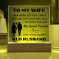 Gift For Wife | Square Acrylic Plaque | LED Light Up Base