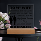 Gift For Wife | Square Acrylic Plaque | LED Light Up Base