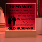 Gift For Wife | Square Acrylic Plaque | LED Light Up Base