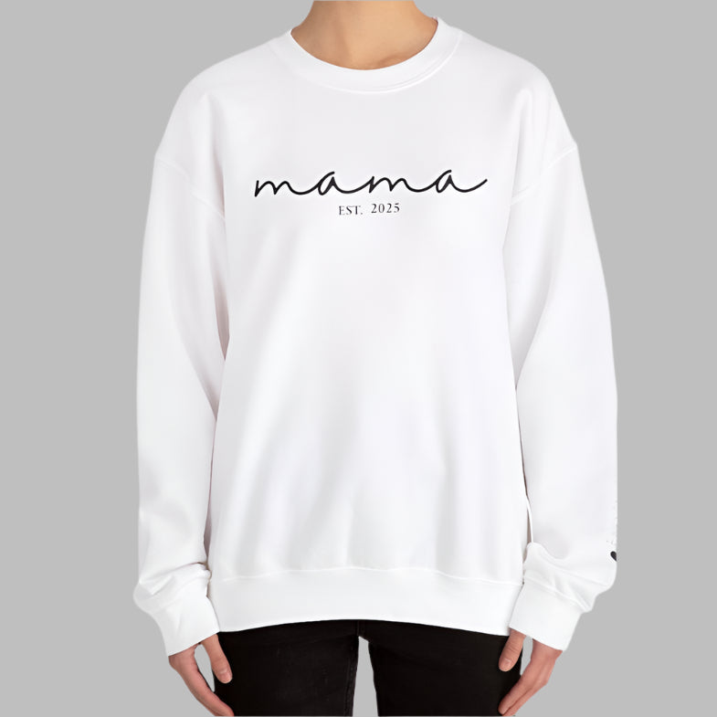 Mama Sweatshirt |Kids Names On Sleeve | Mom Sweatshirt | Gift For Mom | Up To 9 Names On Sleeve