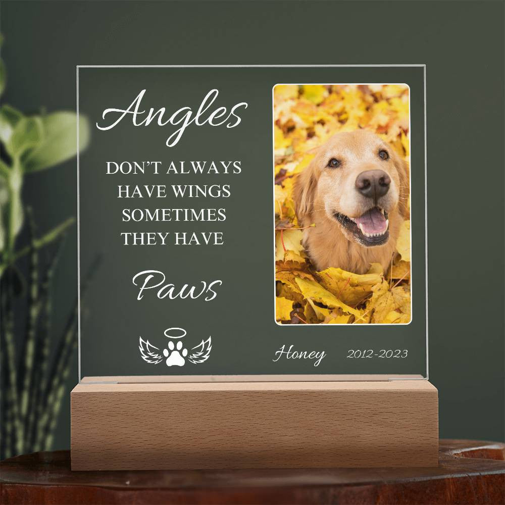 Pet Memorial | Light Up Square Acrylic Plaque