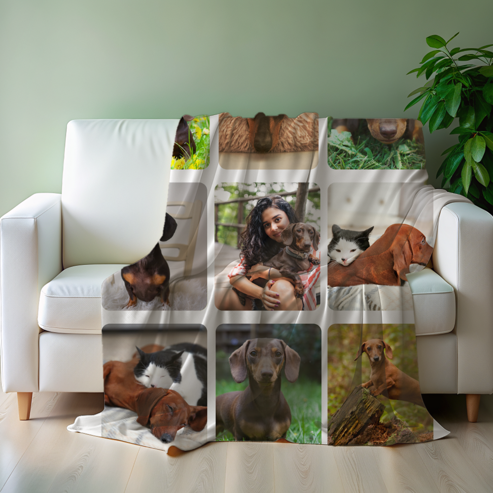 Photo Blanket | 8 Photo Collage Blanket |Photo Upload Blanket | Personalized Blanket