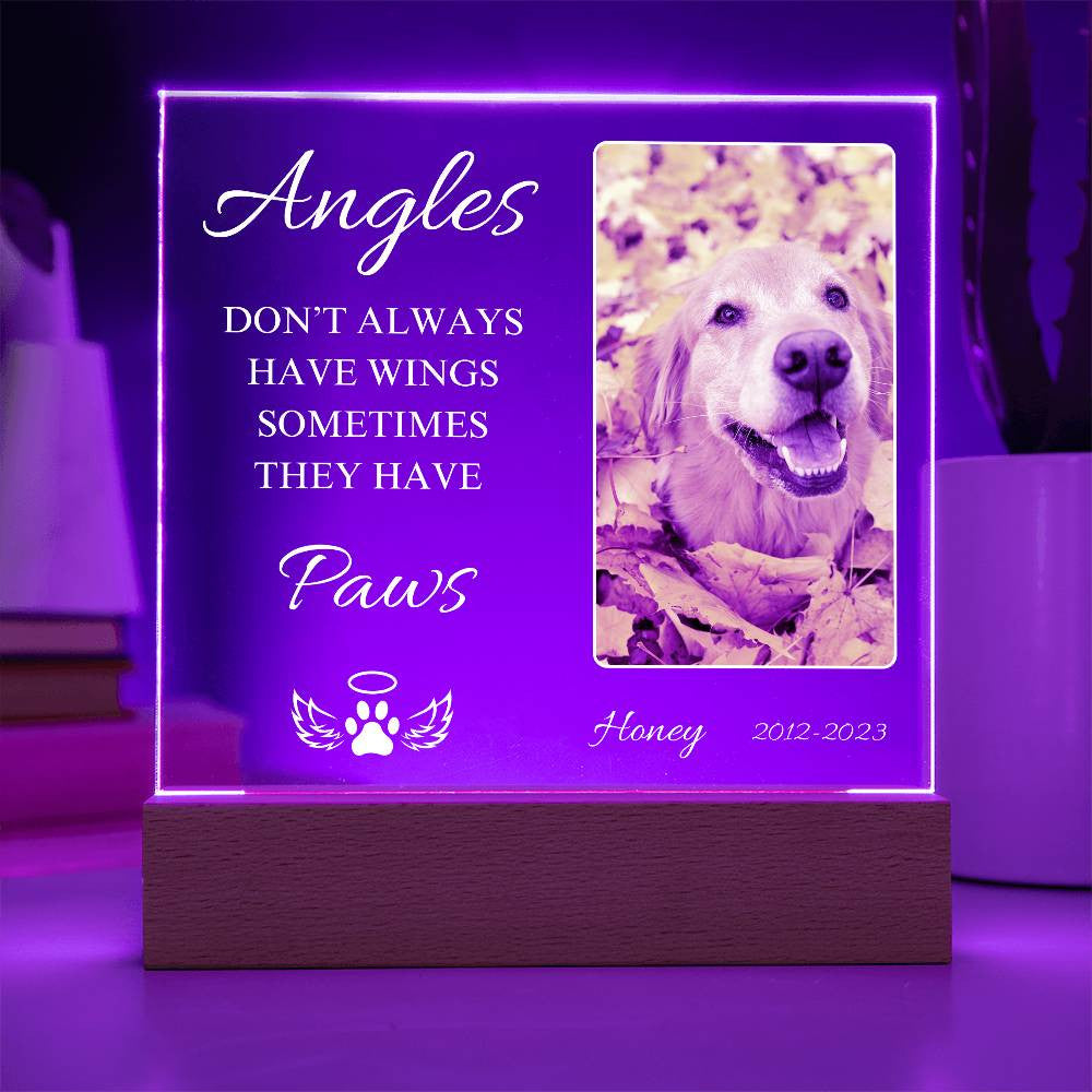 Pet Memorial | Light Up Square Acrylic Plaque