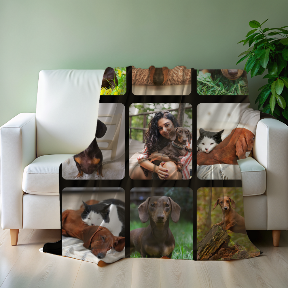 Photo Blanket | 8 Photo Collage Blanket |Photo Upload Blanket | Personalized Blanket