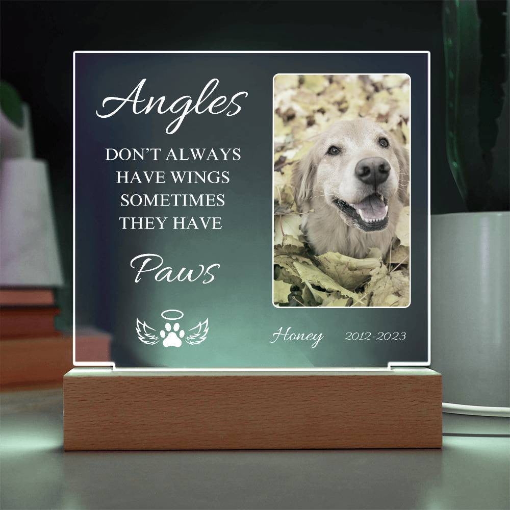 Pet Memorial | Light Up Square Acrylic Plaque