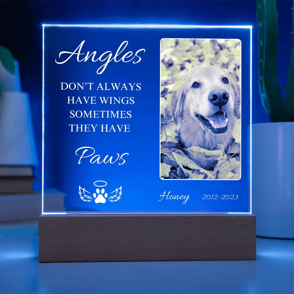 Pet Memorial | Light Up Square Acrylic Plaque