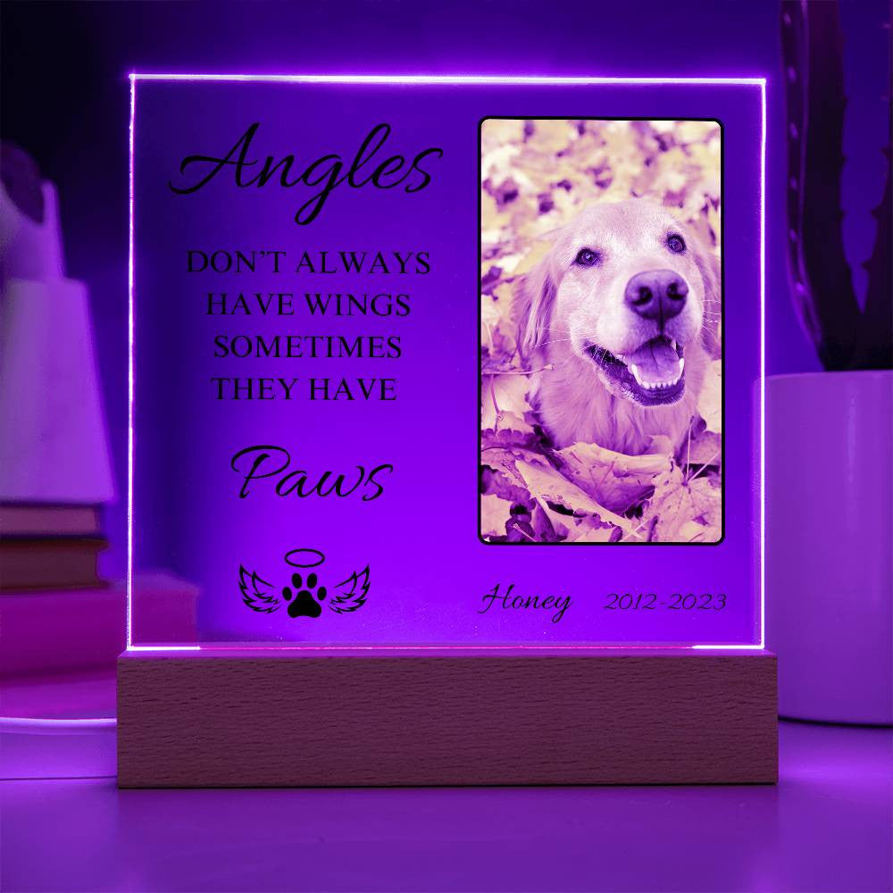 Pet Memorial | Light Up Square Acrylic Plaque