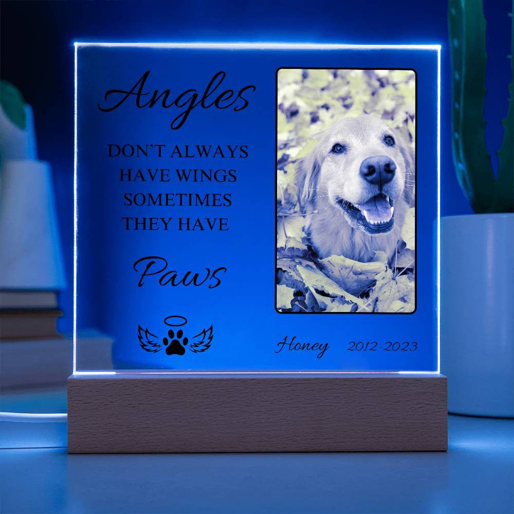 Pet Memorial | Light Up Square Acrylic Plaque