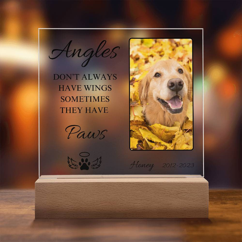 Pet Memorial | Light Up Square Acrylic Plaque