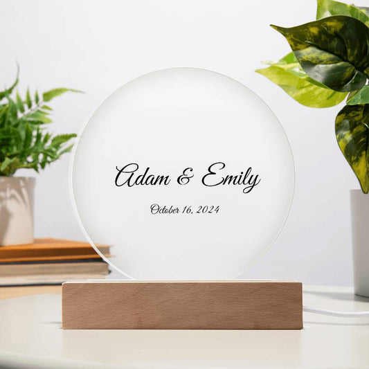 Personalized | Acrylic Circle Plaque| Wedding Gift | Anniversary