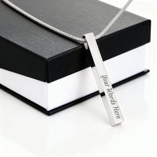 Engraved 4-Sided Necklace ( Personalized)