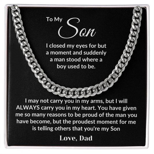 To My Son | Gift For Son | Cuban Link Chain | Love Dad