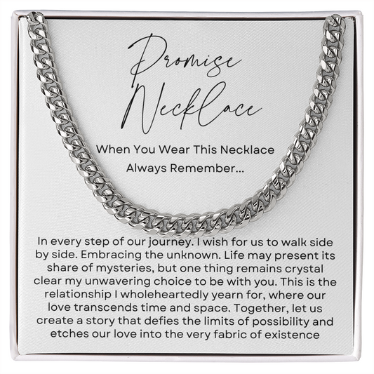 Promise Necklace | Gift For Husband | Gift For Boyfriend | Gift For fiance | Cuban Link Chain