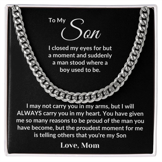 To My Son | Gift For Son | Cuban Link Chain | Love Mom