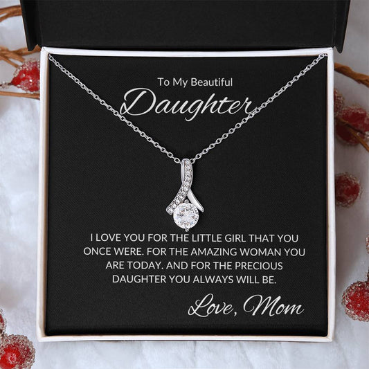 To My Beautiful Daughter | Gift For Daughter | Love Mom | Alluring Beauty Necklace