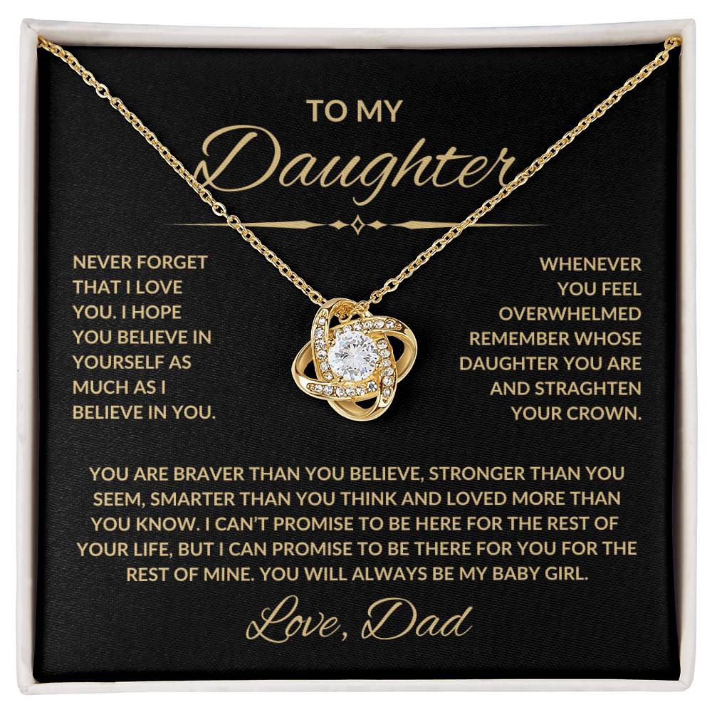 To My Daughter | Love Dad | Love Knot Necklace