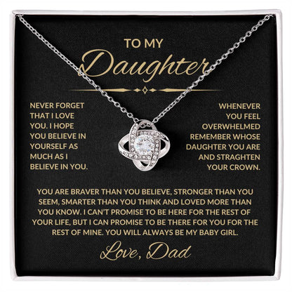 To My Daughter | Love Dad | Love Knot Necklace