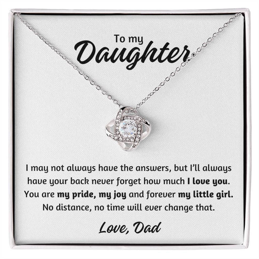 To My Daughter | Gift For Daughter | Love Knot Necklace | WB