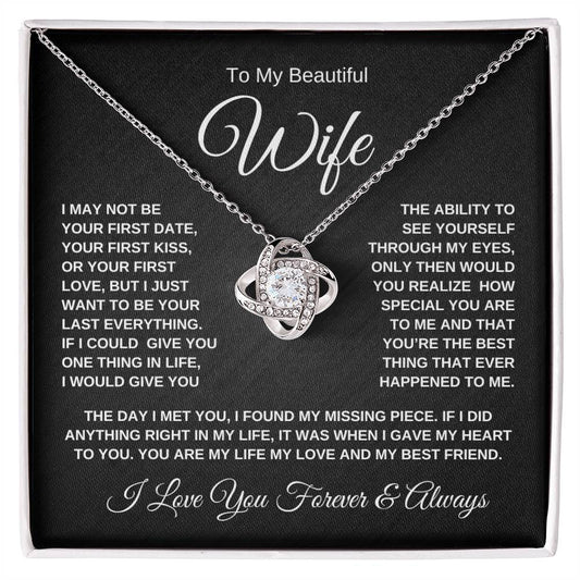 To My Beautiful Wife | Love Knot Necklace