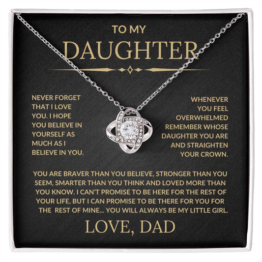 To My Daughter | Gift For Daughter | Love Knot Necklace | Love Dad