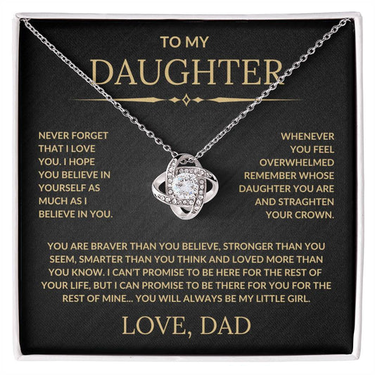 Perfect Gift For Daughter | Love Dad | Love Knot Necklace