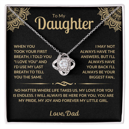 To My Daughter | Gift For Daughter | Love Knot Necklace