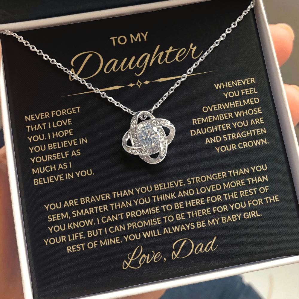 To My Daughter | Love Dad | Love Knot Necklace