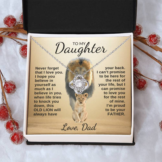 To My Daughter | Gift For Daughter | This Old Lion | Love Knot Necklace