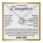Beautiful Daughter Gift | From Dad | " Never Forget That I Love You" | Love Knot Necklace