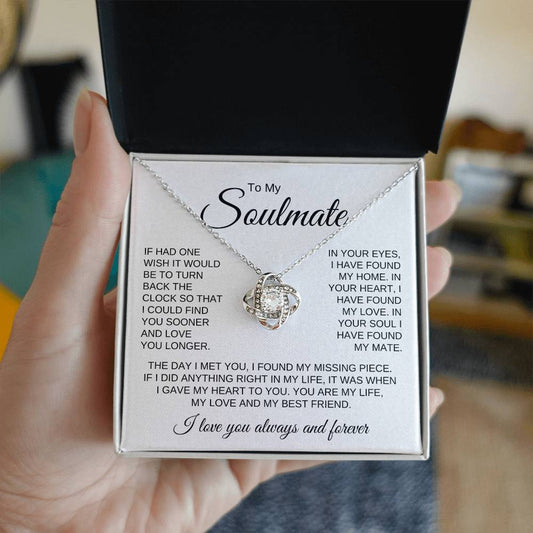 To My Soulmate | Gift For Wife | Love Knot Necklace