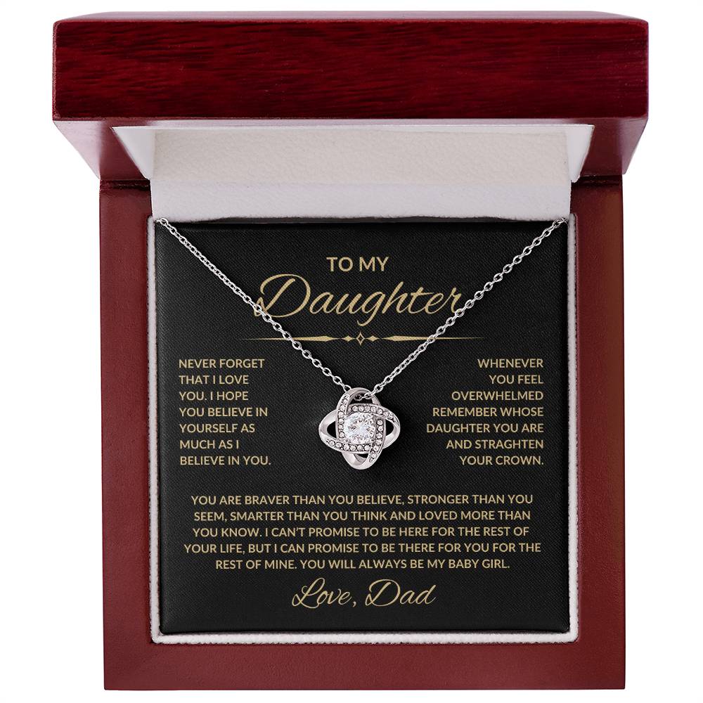 To My Daughter | Love Dad | Love Knot Necklace