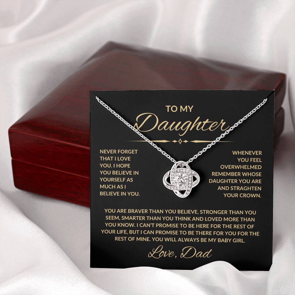 To My Daughter | Love Dad | Love Knot Necklace