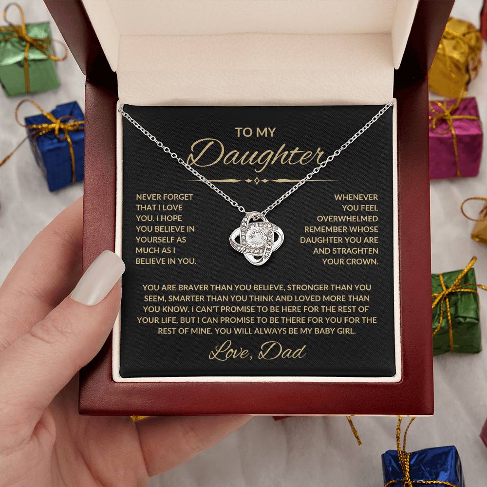 To My Daughter | Love Dad | Love Knot Necklace