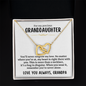 "You'll never out grow my love" | Interlocking Hearts Necklace | Gift For Granddaughter |  Heartfelt Message Card |