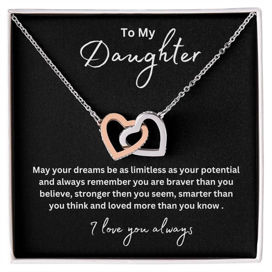 To My Daughter | Interlocking Heart Neckless