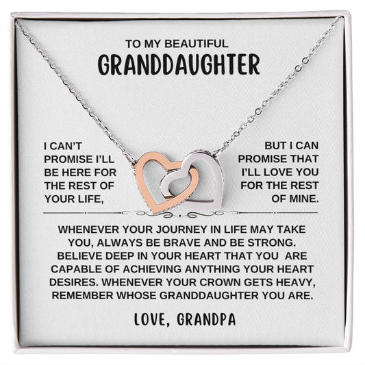 To My Beautiful Granddaughter | Gift For Granddaughter | Interlocking Hearts Necklace