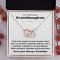 Interlocking Hearts Necklace | Gift For Granddaughter |  Heartfelt Message Card |