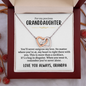 "You'll never out grow my love" | Interlocking Hearts Necklace | Gift For Granddaughter |  Heartfelt Message Card |