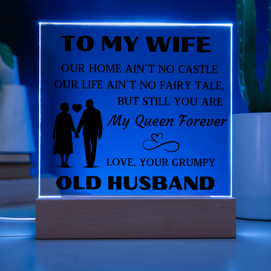 Gift For Wife | Square Acrylic Plaque | LED Light Up Base