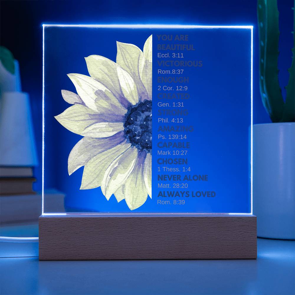 Sunflower Acrylic | Inspirational | Scripture | Light Up