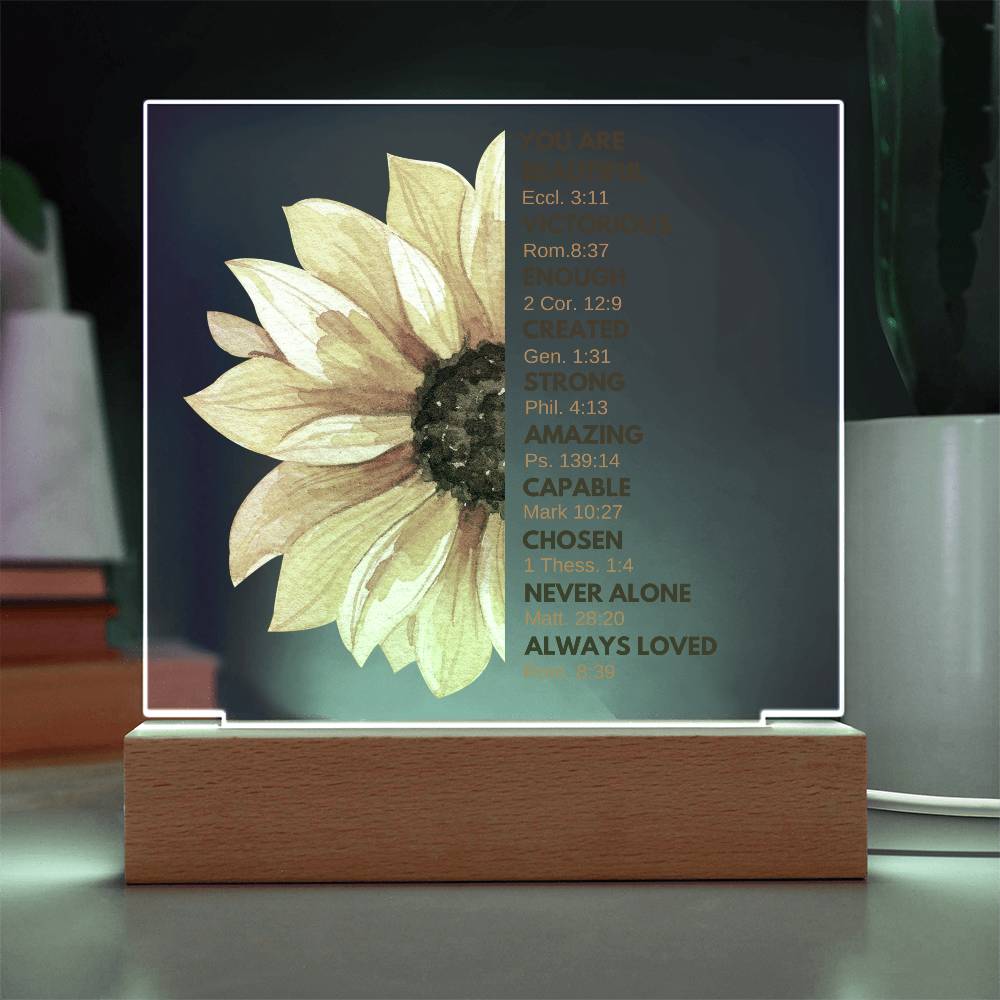 Sunflower Acrylic | Inspirational | Scripture | Light Up