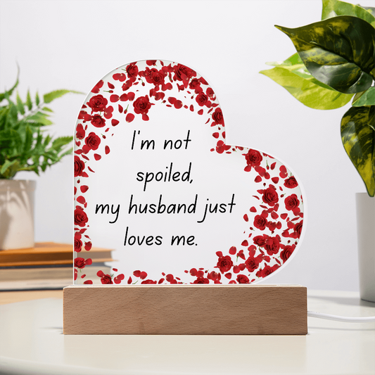 Heart Acrylic | LED Base | Gift For Wife | Feature 7 Vibrant Colors