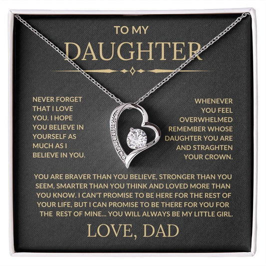 To My Daughter | Gift For Daughter | Love Dad | Forever Love Necklace