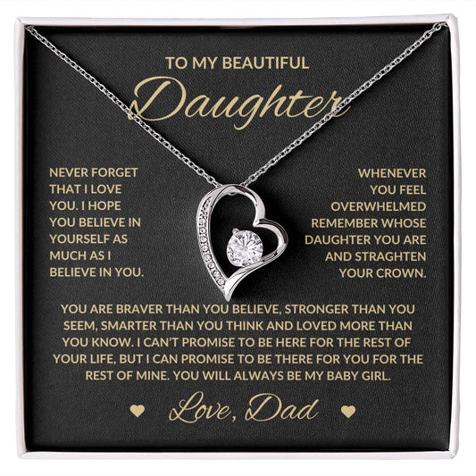 To My Beautiful Daughter | Love Dad | Forever Love Necklace