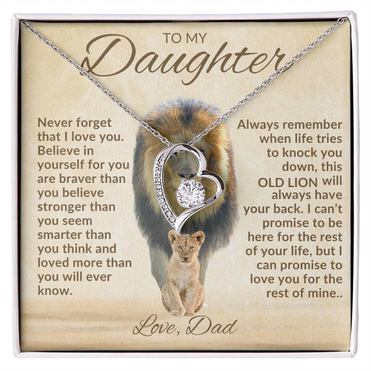 Heartfelt Message With Forever Love Necklace | To My Daughter | This Old Lion | Love Dad